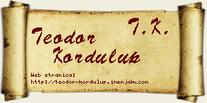 Teodor Kordulup vizit kartica